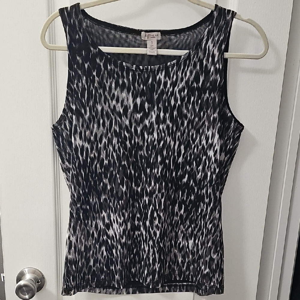 Chico's Black and White Patterned Tank Top
